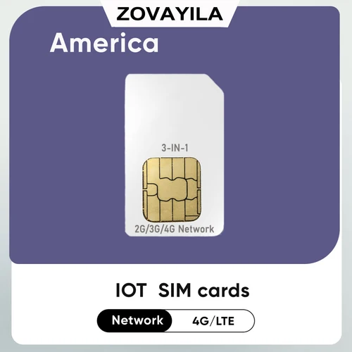 ZELLO-Walkie Talkie GPS 추적기, 4G SIM 카드, LTE,M2M 데이터 카드, 365 일, 500MB,IOT 애완 동물 목걸이, 미국에서만 사용 가능 