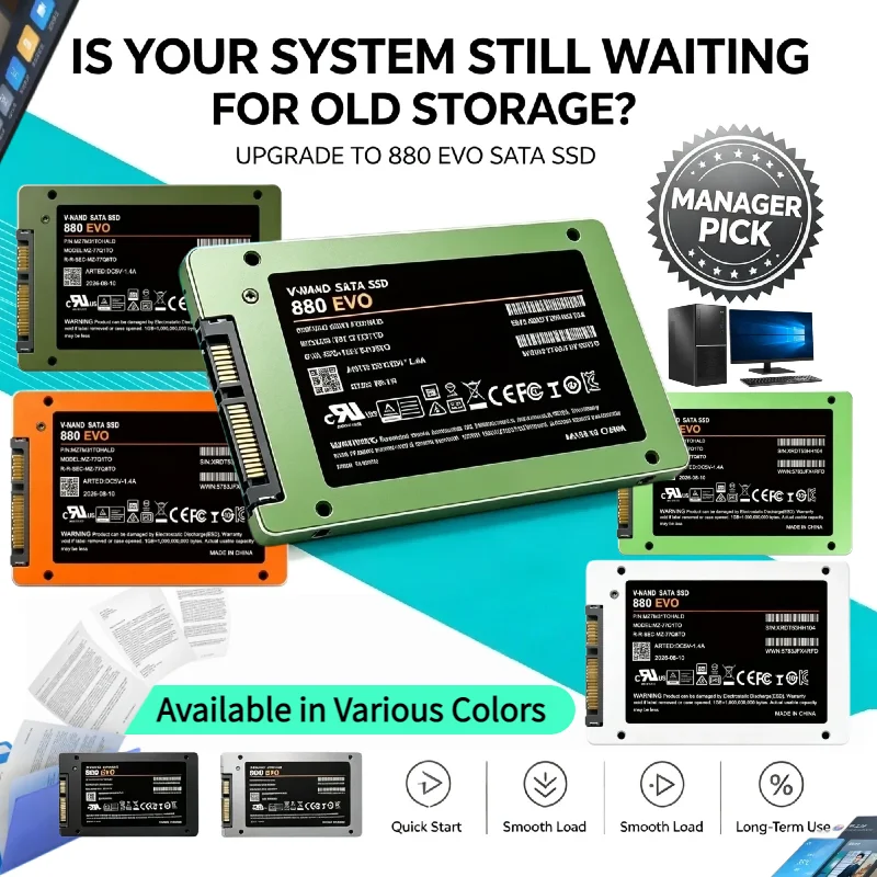 SSD 880 EVO 500GB 250GB 2TB 1TB Solid State Disk Internal Hard Drive HDD SATA3 25 Inch Desktop Laptop PC MLC Disco Duro