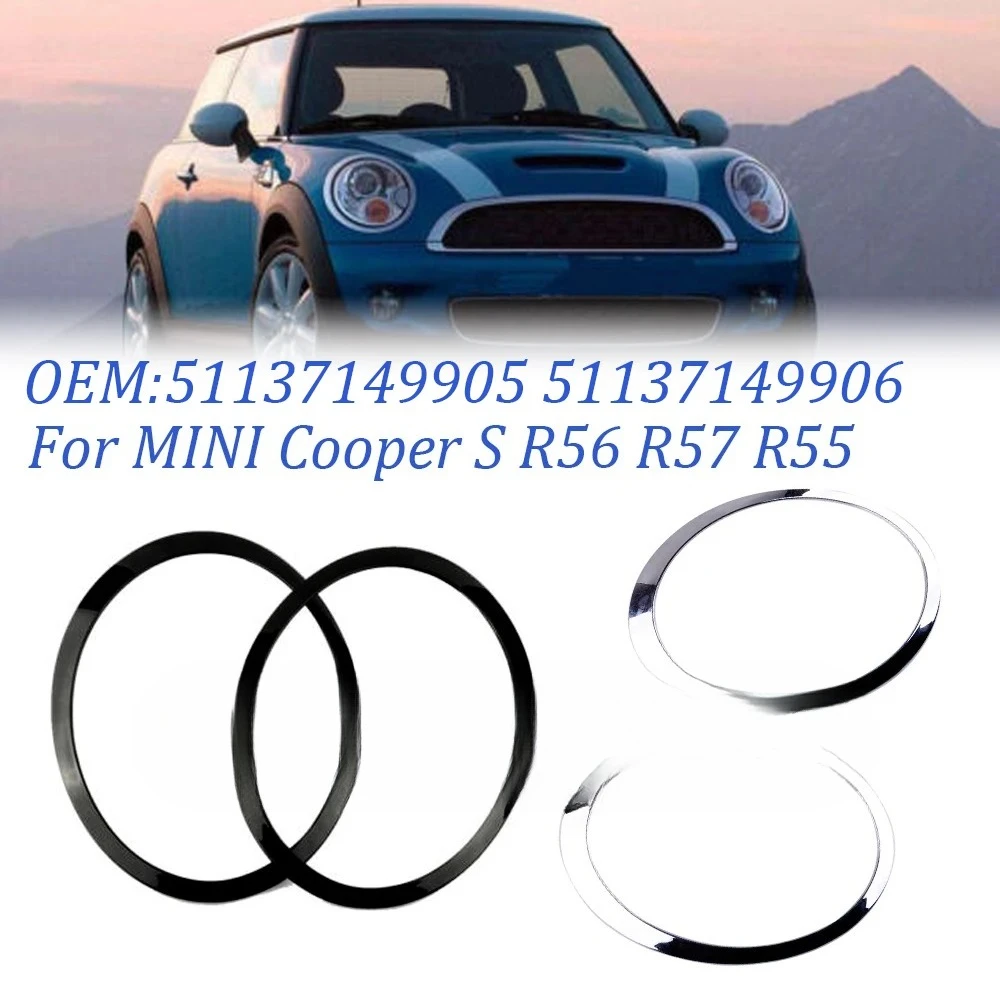 

Для Mini Cooper R56 R55 R57 R58 R59 Накладка на фару Кольцо на фару Хромированный глянцевый черный/посеребренный 51137149905 51137149906
