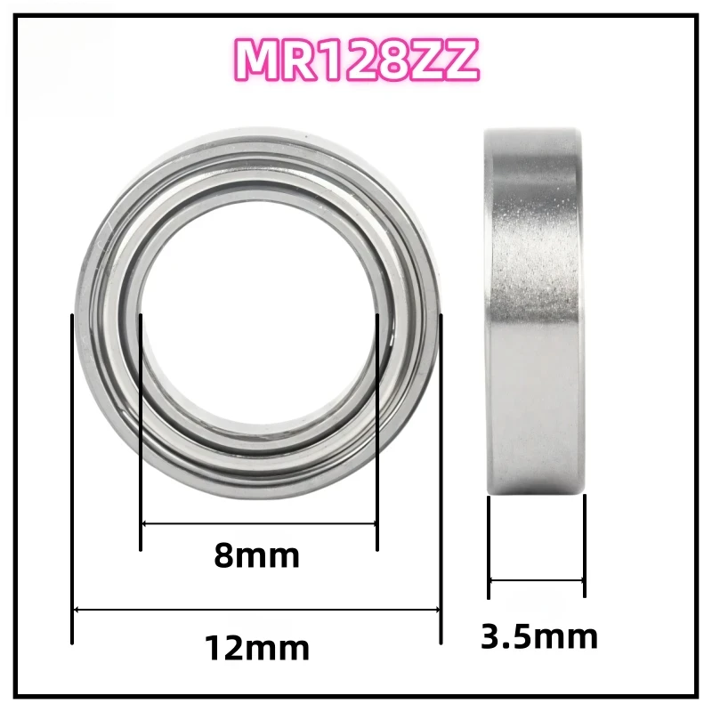 4/10pcs MR128ZZ Miniature Ball Bearing 8x12x3.5 mm Chrome Steel ZZ Double Shielded for RC Drone Micro Motor DIY Parts