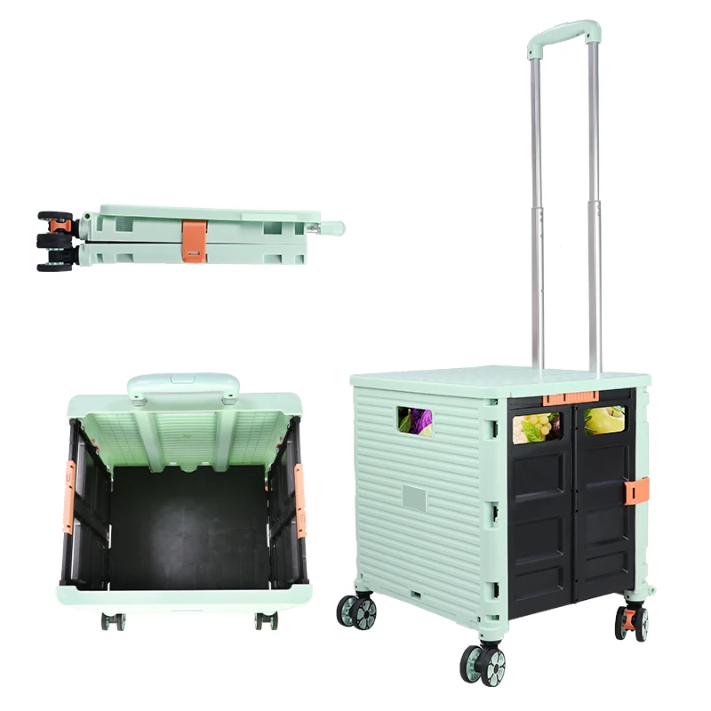 

BAOYU PP Portable Folding Shopping Trolleys Cart Box Bag CartFolding Luggage Case