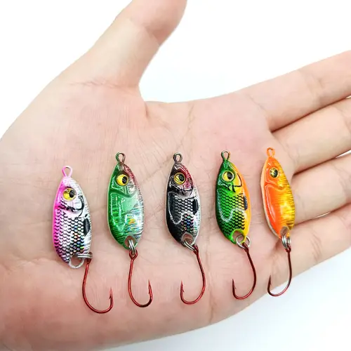 Imagen 2 del producto DUODUOYU, 1 Uds., nuevo señuelo de pesca JIG pequeño, 3g/5,5g, Mini señuelo tipo cuchara con un solo gancho, cebo luminoso Artificial, aparejos de pesca