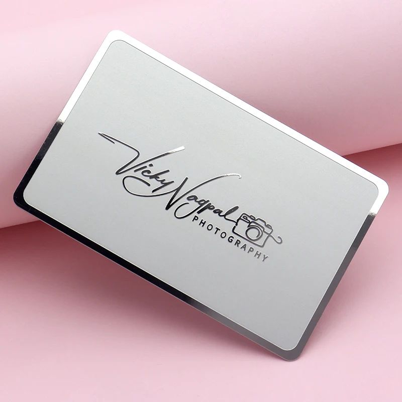 pieces-Custom.silver mirror metal business cards custom mirror stainless steel cards Custom Metal Business Cards