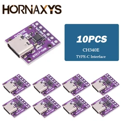 10PCS/LOT CH340E MSOP10 USB to TTL Serial Converter, 5V/3.3V Alternative CH340G Module TYPE-C Interface For Arduino Pro mini