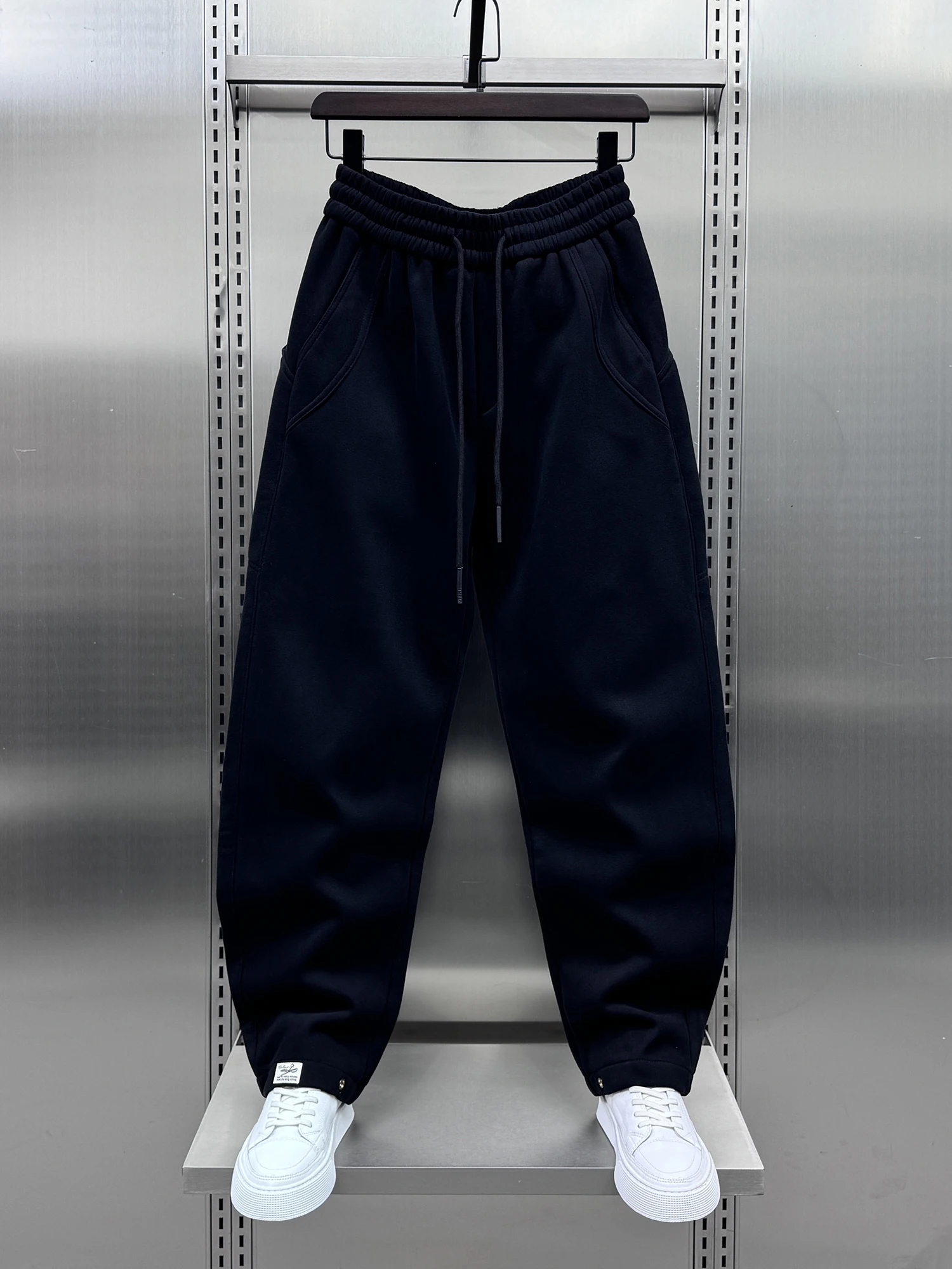 

Мужские утепленные брюки на флисовой подкладке, осень-зима 2024, прямые, свободные, однотонные, спортивные штаны