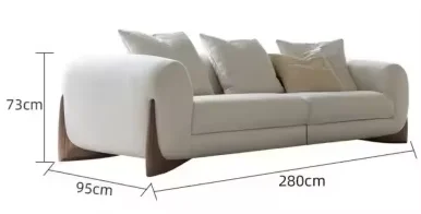 

-Contemporary Soft Living Sitting Room Lounge Modern Set Furniture Minimalist L Shaped Sectional White Linen Fabric Modular Sofa