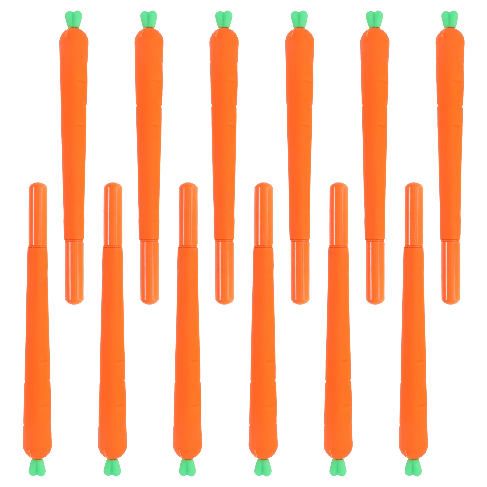 

12 Pack Cute Carrot Shaped Pens with Detachable Design for Kids School Supplies Cartoon Stationery Gifts