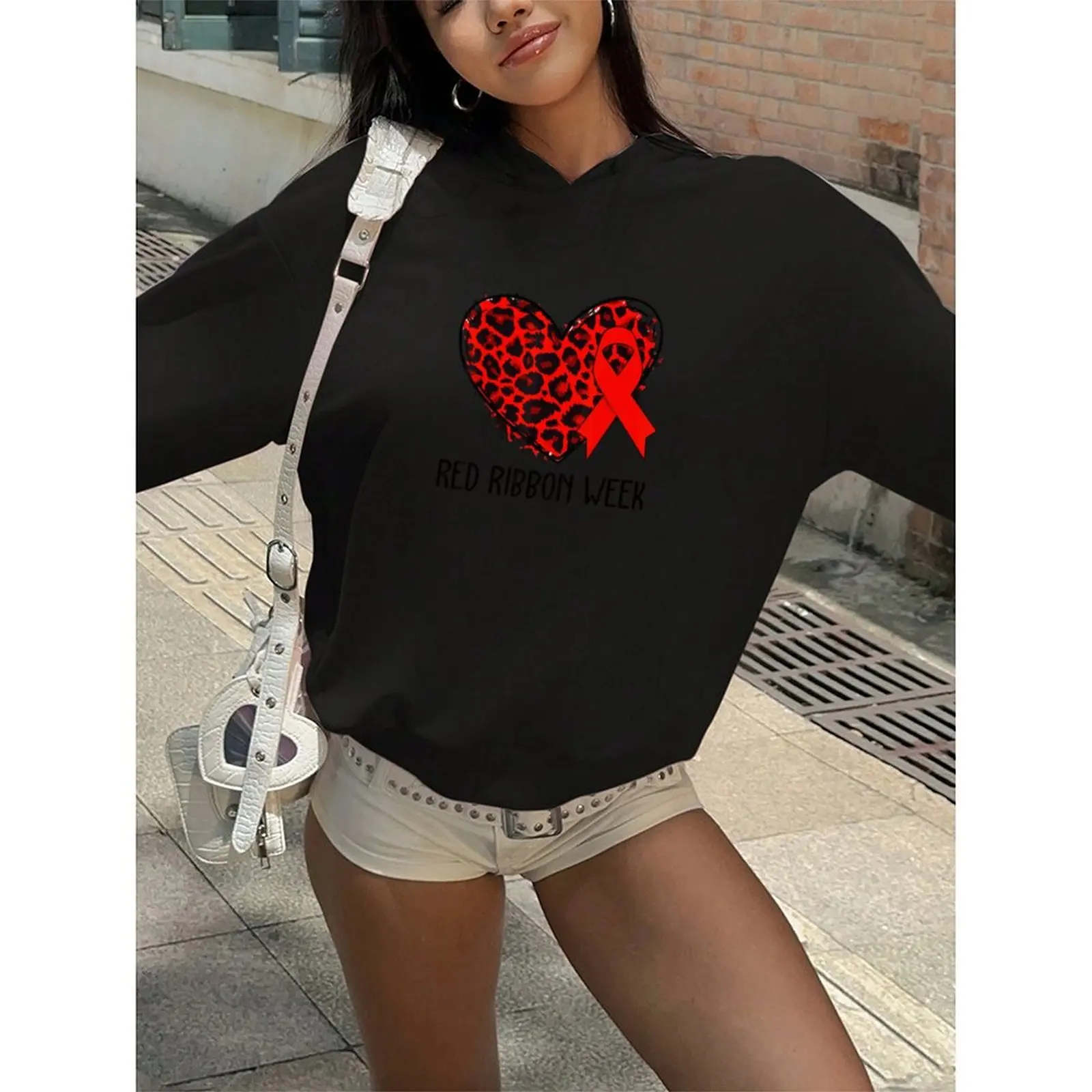 

2025 Fashion Sweatshirts Woman Winter Pullovers Casual Loose Top Oversized Hoodies Christmas Printed Comfort Long Sleeve Sweater