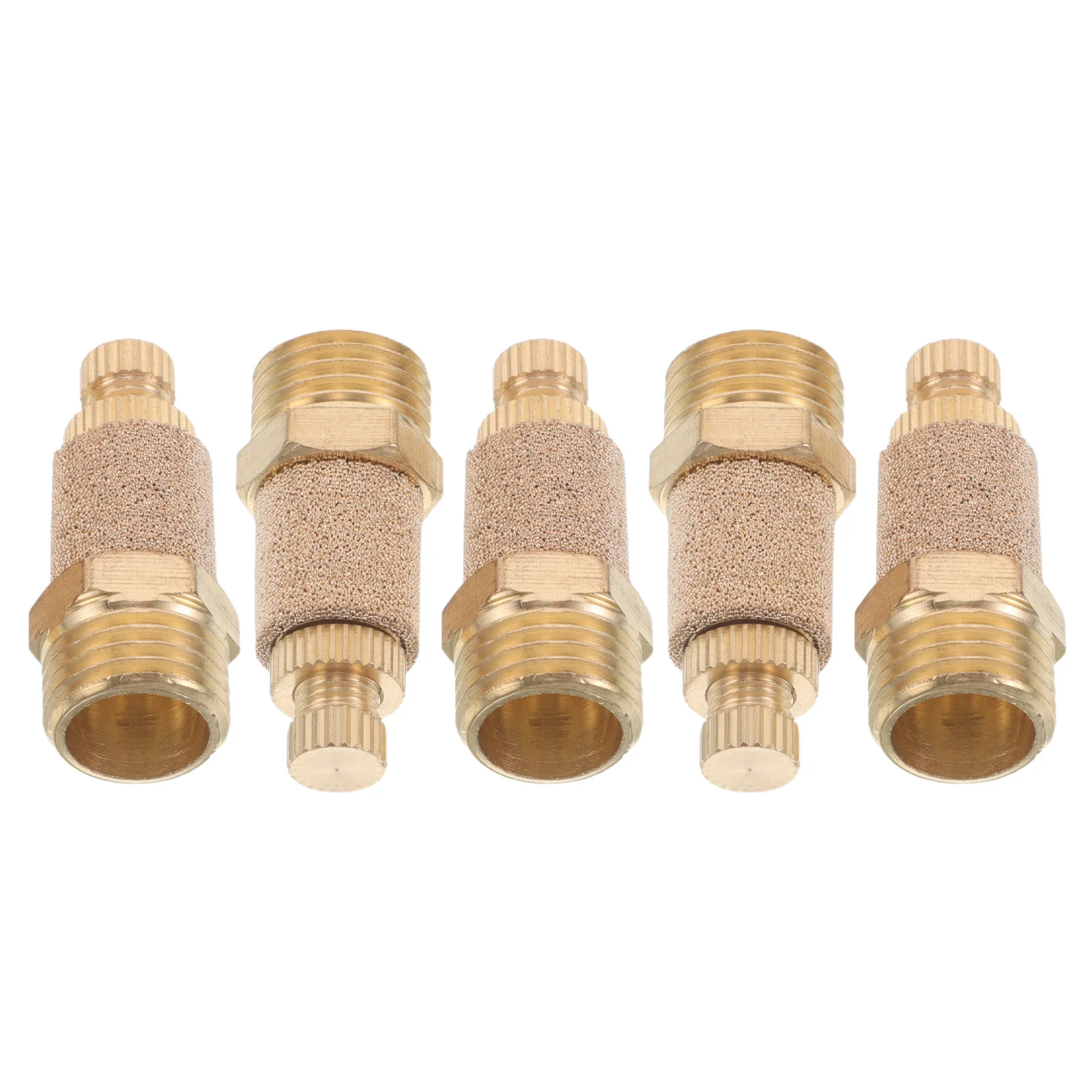 5Pcs Pneumatic Muffler Brass Exhaust Hexagonal Filter Air Compressor Accessories Pipe Hose End Fitting Noise Reduction
