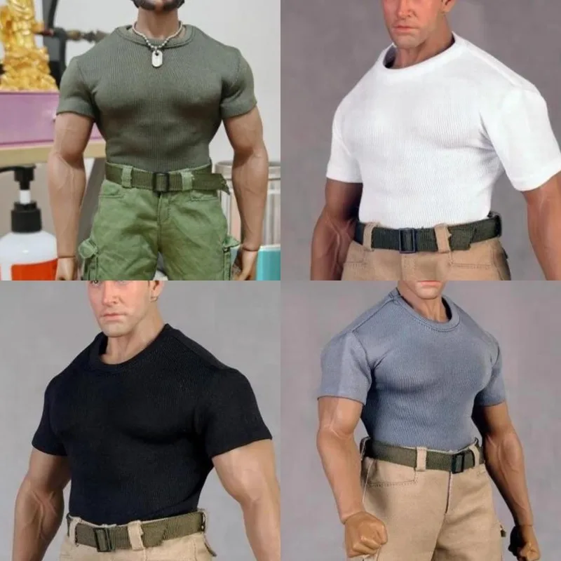 1/6 Schaal CC021 Mannelijke Action Figure Korte Mouwen Strakke T-shirt Kleding Model Fit 12 "Tbleague M34 M35 Sterke Musclur body