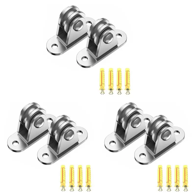 A36T-Carbon Steel Pulley Block, Small Pulley Block Silent Pulley, Material Handling And DIY Kits Moving, 6PCS