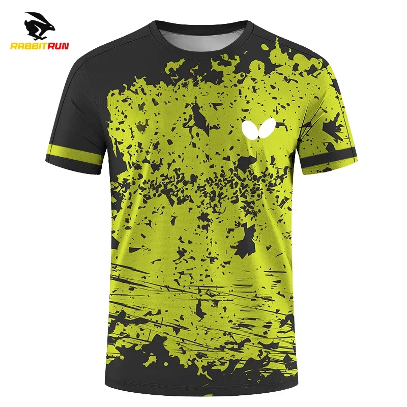 Camiseta para hombre, ropa deportiva de tenis de secado rápido, uniformes de bádminton con estampado 3D de moda, camiseta de entrenamiento para