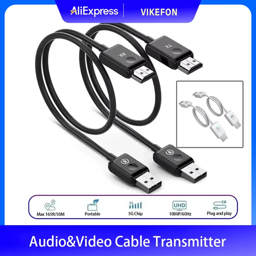 

2025 Portable 30M Wireless HDMI Audio&Video Cable Transmitter and Receiver Extender Display Adapter Kit Plug & Play For TV Box