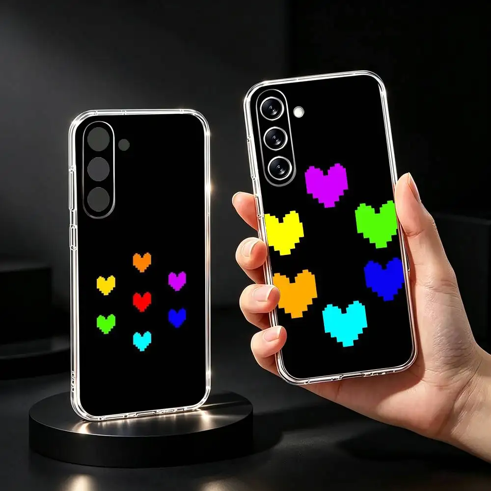 U-Undertale-es COLOR HEART Phone Case For Samsung Galaxy A73,A72,A71,A70,A53,A52,A51Transparent Cover