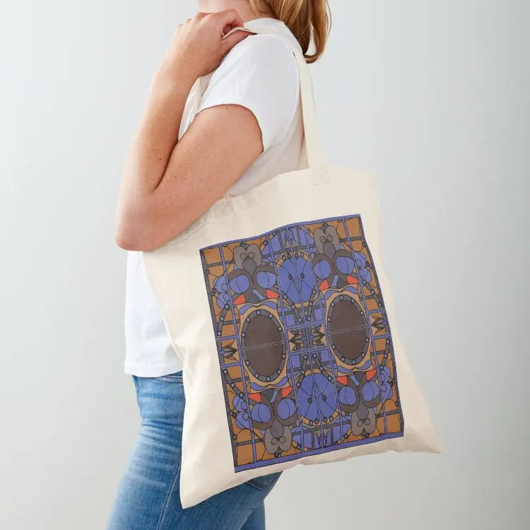 

Stained Glass Window Layers - Brown & Orange Tote Bag eco pack shopper bag woman Shopping bags Portable shopping bag