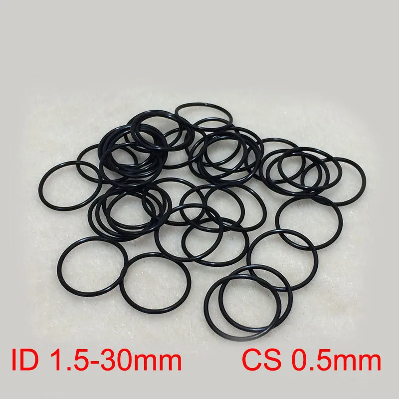 100 PCS NBR Rubber O Ring O-ring Oring Seal Rubber Gaskets CS0.5mm X ID 1.5 1.8 2 2.5 3 4 5 6 7 8 9 10 11 12 13.5 15 30 60mm