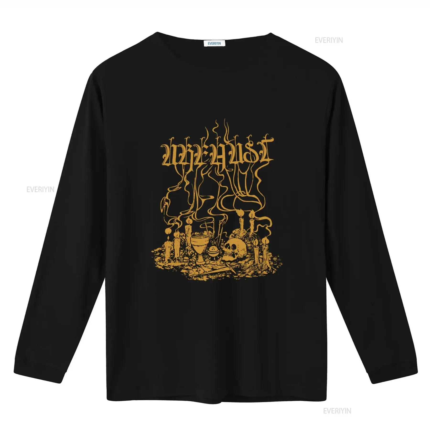 URFAUST Gothic Skull Candles Print T Shirt for Azarath The Chasm Urgehal Windir Inquisition Belphegor vintage Washed