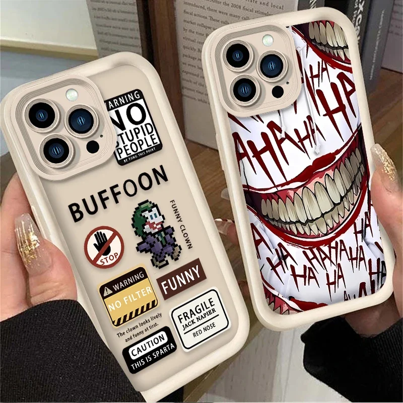 Anime Clown Buffoon Case For iPhone 16 15 14 13 12 11 Pro Max X XS X S Max XR SE 2020 7 8 Plus Shockproof Silicone Back Cover