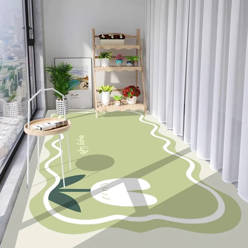 

Simple Balcony Carpet PVC Leather Waterproof Oil-resistant Dirt Resistant Kitchen Floor Mat Washable Easy Clean Home Carpet 러그