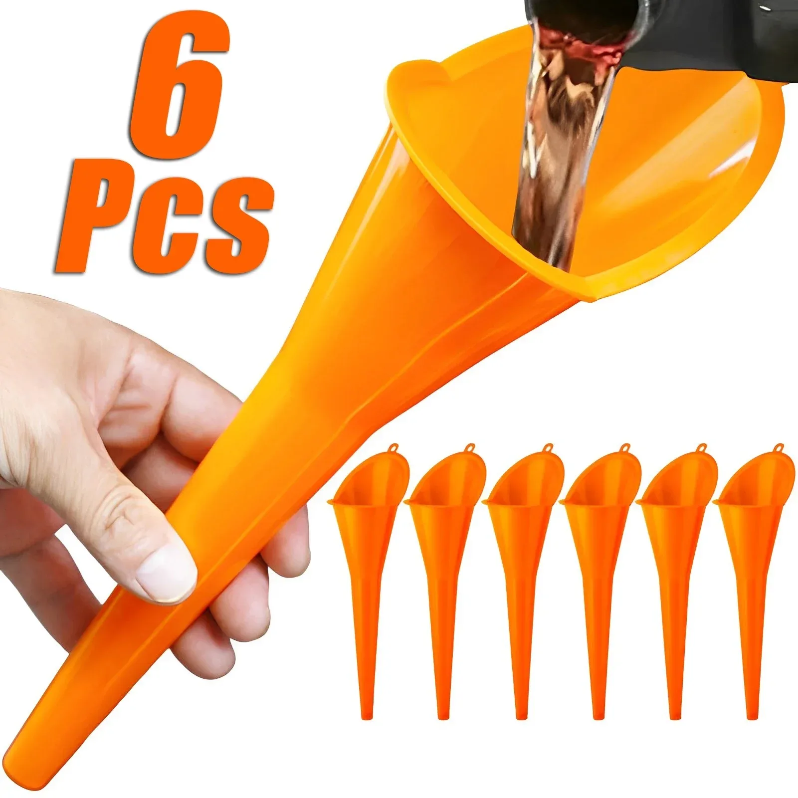 

6 шт., мотоциклетные воронки с длинным стержнем, автомобильные бензиновые инструменты для заправки топлива, воронка для замены масла, аксессуары для мотоциклов