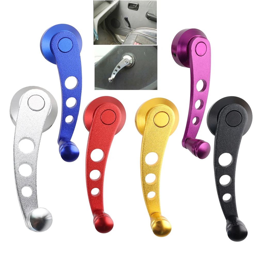 

Hot 2Pcs Aluminum Alloy Universal Car Window Handle Winder Riser Replacement Winder Crank Riser Kit Universal Fit