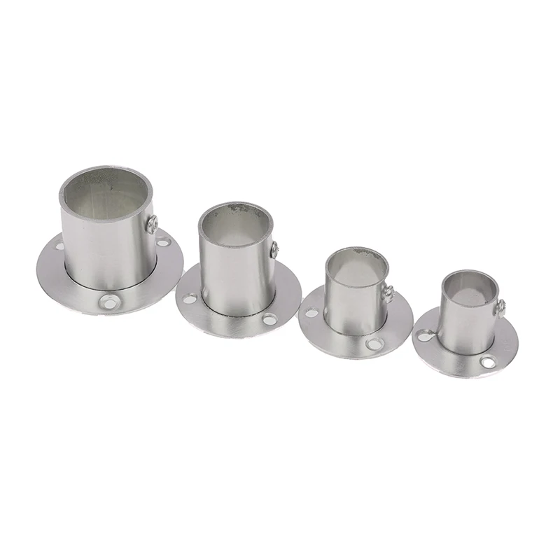 Stainless Steel Flange For Wardrobe Curtain Rod Holder Round Tube Holder Bracket Furniture Fittings Towel Tube Holder