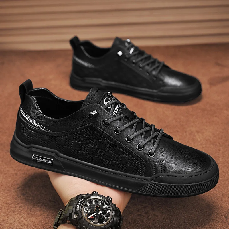 Buty męskie 2023 wiosna Low Top buty ocieplane brytyjska moda uniwersalne buty mody lekki Retro jeden krok pedał