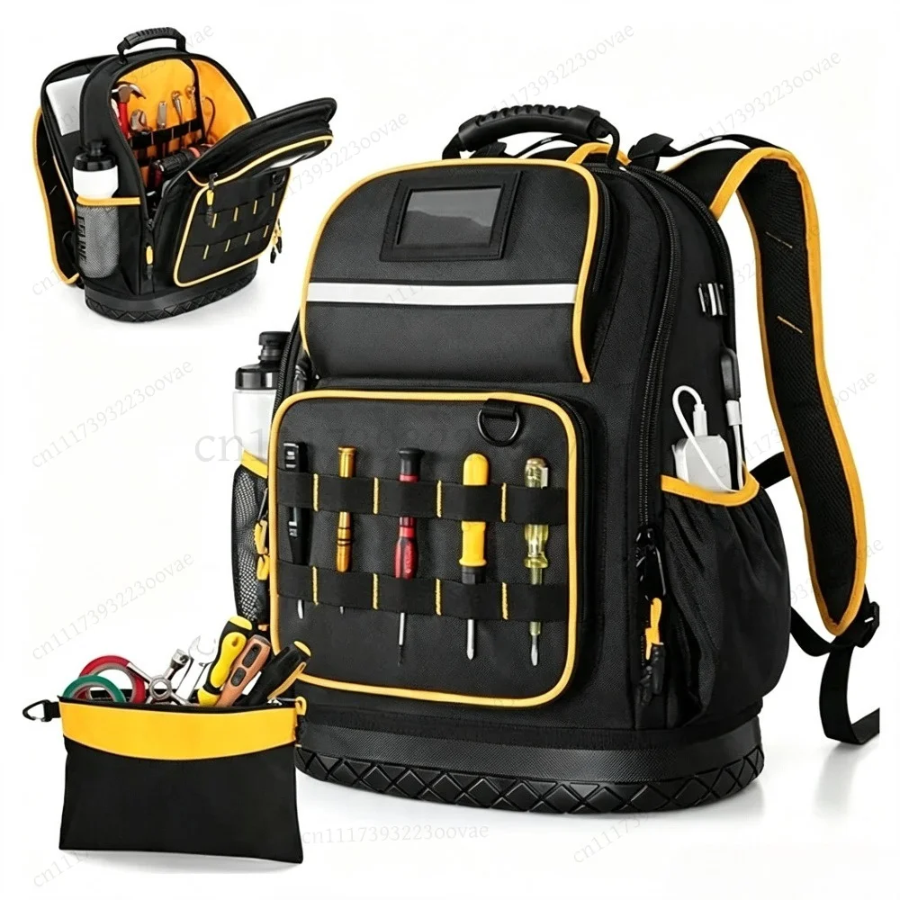 Df Oxford Cloth Tool Backpack Hard Bottom Multiple Pockets Laptop Cover, Replacement Tool Bag