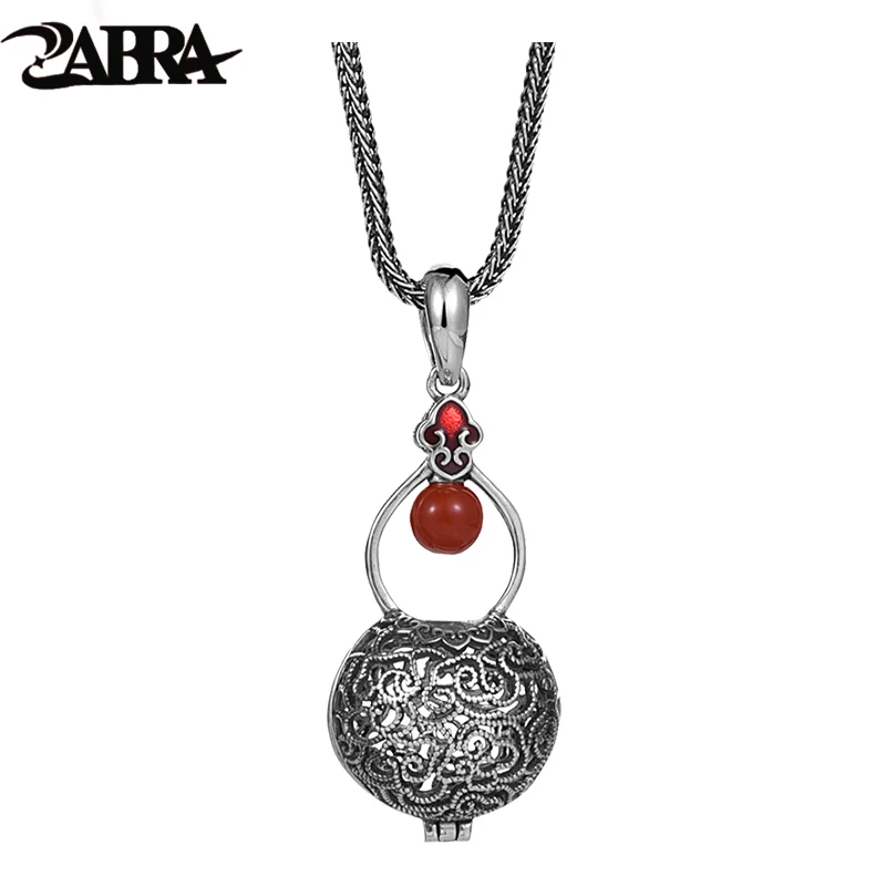 ZABRA 925 Silver Hollowed Out Sachet Pendant for Women's Portable Sachet Necklace Pendant