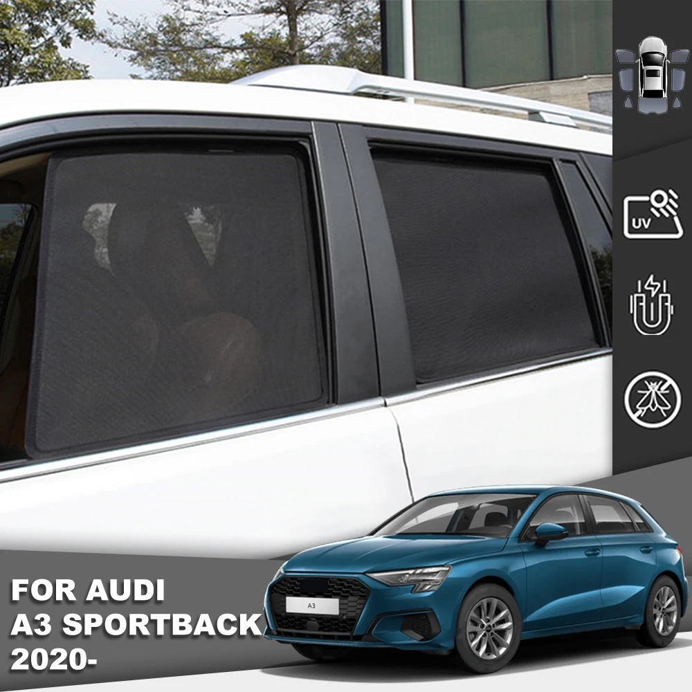 

For Audi A3 Sportback 8Y 2021 2022 2023 2024 Magnetic Car Sunshade Front Windshield Curtain Rear Side Window Sun Shade Visor