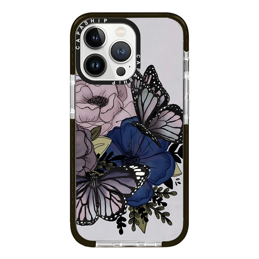 Painting Bookshelf Flower Butterfly Case For iPhone 16 15 14 13 12 11 Pro X XS XR Max 7 8 Plus SE Soft TPU Shockproof Back Cover