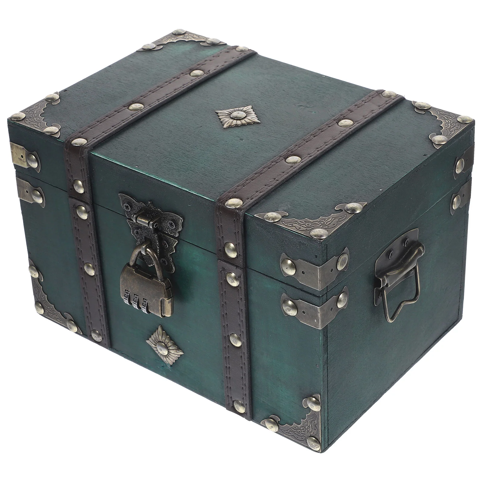 Christmas Table Top Decor Vintage Storage Box Jewelry Organizer Pirate Treasure Chest Steampunk Wooden Boxes For Craft Case