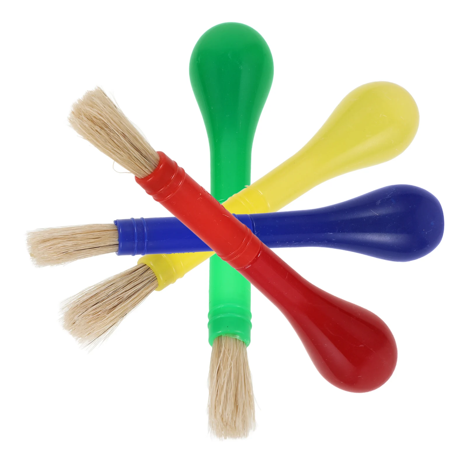 

4 Pcs Children Painting Brushes Plastic Handle Kids Art Supplies Durable Material Watercolor Gouache Acrylic Wall Painting Tools