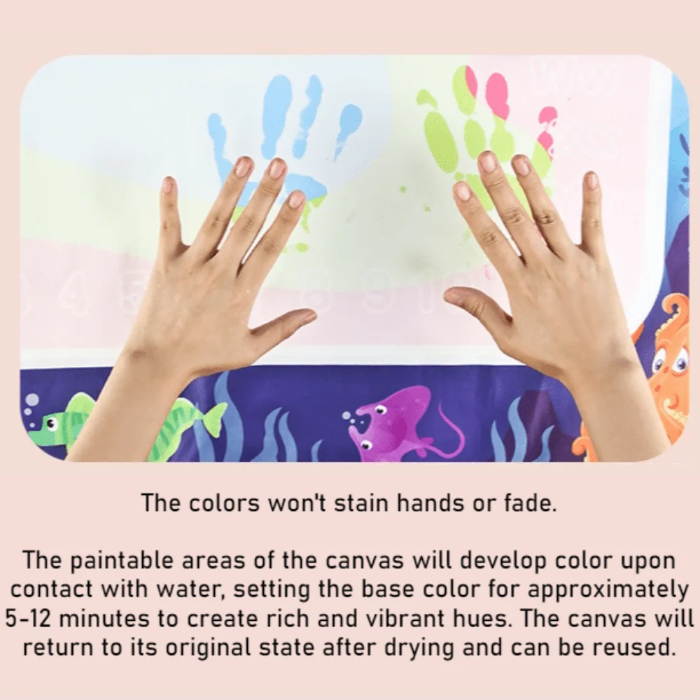Waterschilderspeelgoed voor kinderen, magisch waterschilderboek, herbruikbare tekening, helder water schilderdoek, dekenrol