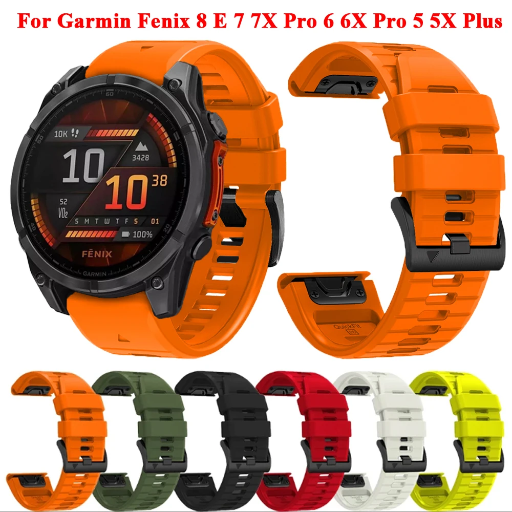 26mm 22mm Watchband Strap For Garmin Fenix 8 47mm 51mm/Fenix 6 6XPro/7 7X /5 5X/965 Silicone QuickFit Watch Band Bracelet Correa