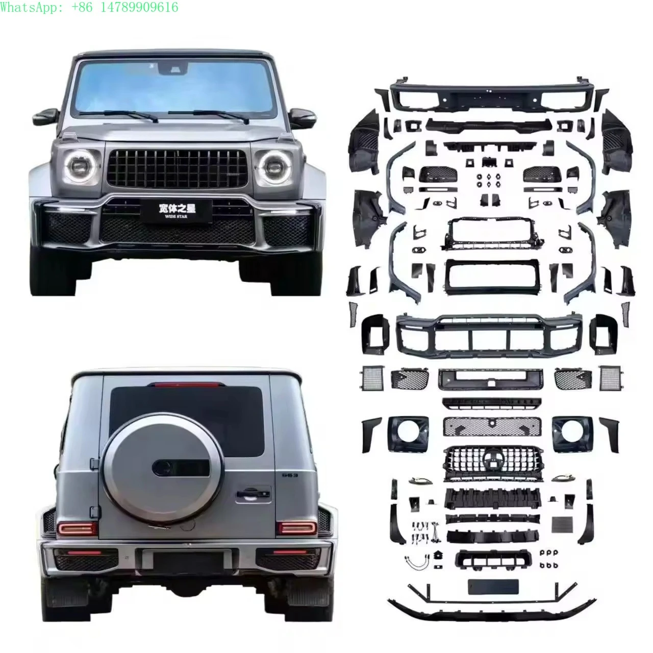 New High Quality 2025 Upgrade for - W464 G Class G800 Style Plastic Bumper Grill Front/Rear Bumpers Easy