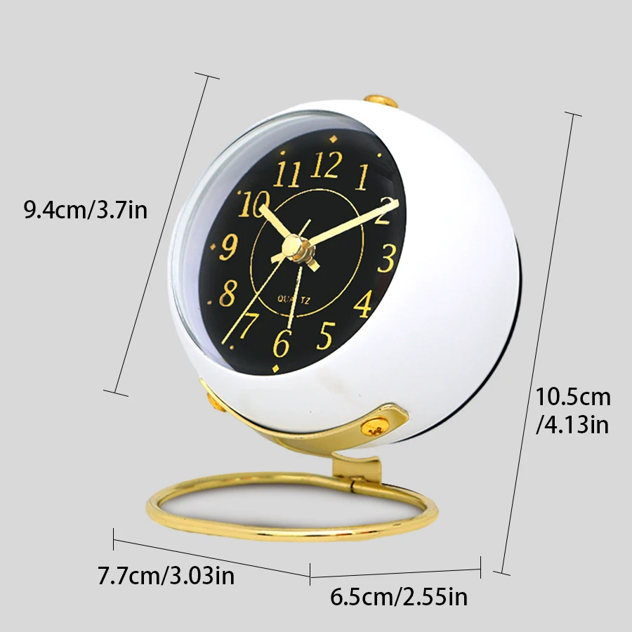 1PC Minimalist Metal Quartz Alarm Clock, Desktop Silent Clock, Macaron Color Scheme More Suitable for Home and Office Decoration