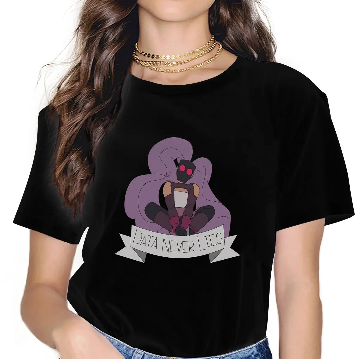 Data Never Lies Entrapta Women's T Shirt She-Ra Princess of Power Ladies Tees Harajuku Polyester Tops Basic Tshirt y2k Fashion