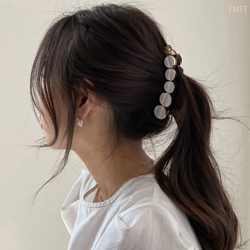 

[J] Banana Clip Vertical Clip Ponytail Hairpin For Women Girls Elegant Temperament One-Word Clip Headdress Simple Hairpin Gifts