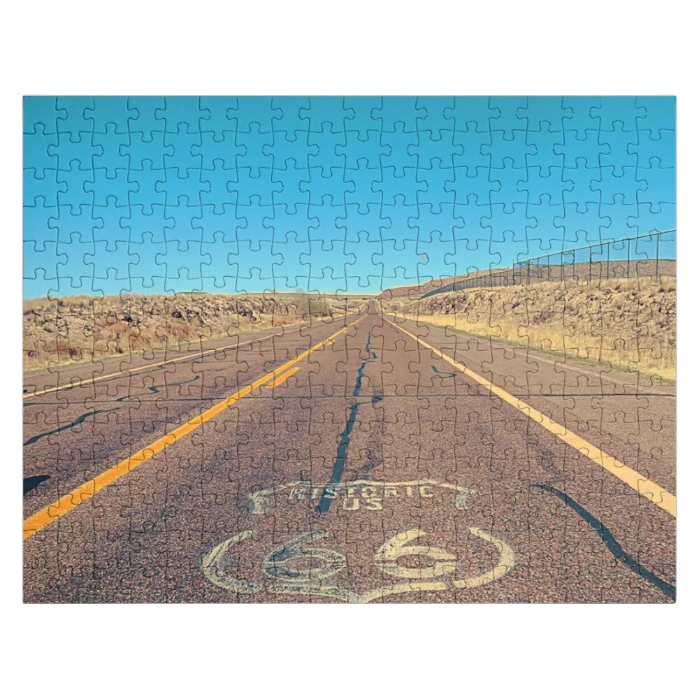 

Route 66 empty road USA blue sky horizon Jigsaw Puzzle Customized Toys For Kids Puzzle Game Children Custom Puzzle Child