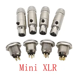 Mini XLR Connector 3/4/5/6 Pin Small XLR Aviation Female Plug Male Socket Audio Microphone Cable Soldering DIY MIC Connectors