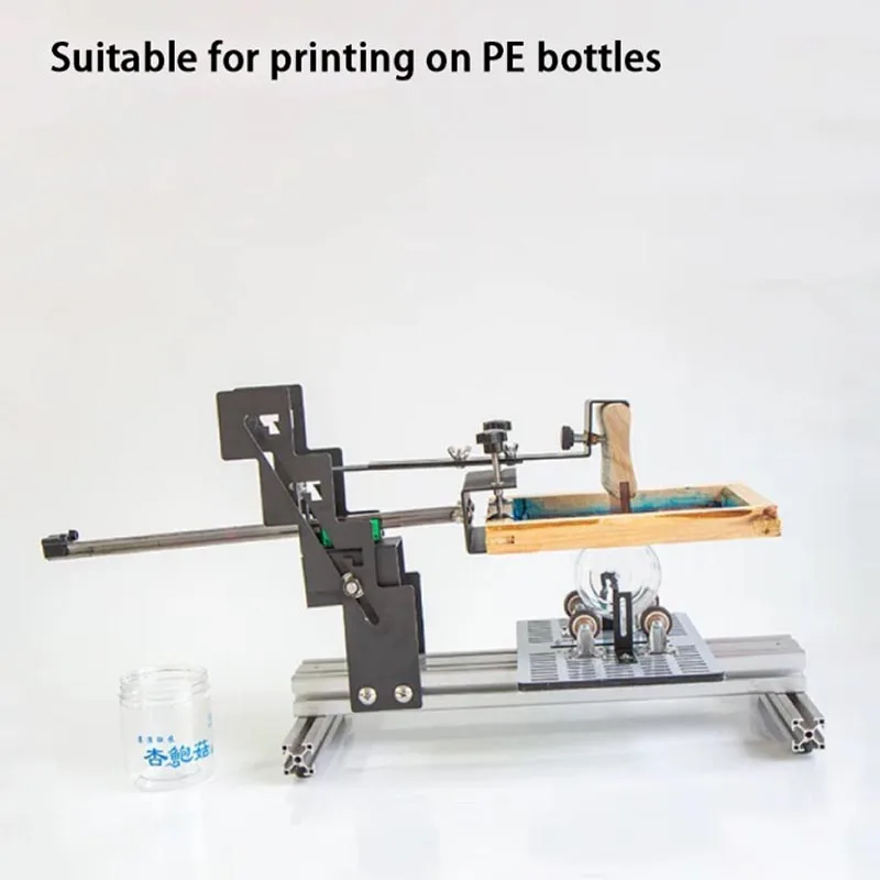 Adjustable Manual Curved Surface Screen Printing Machine for Cylindrical Cups Bottles Tubes, 1.3-27cm Diameter