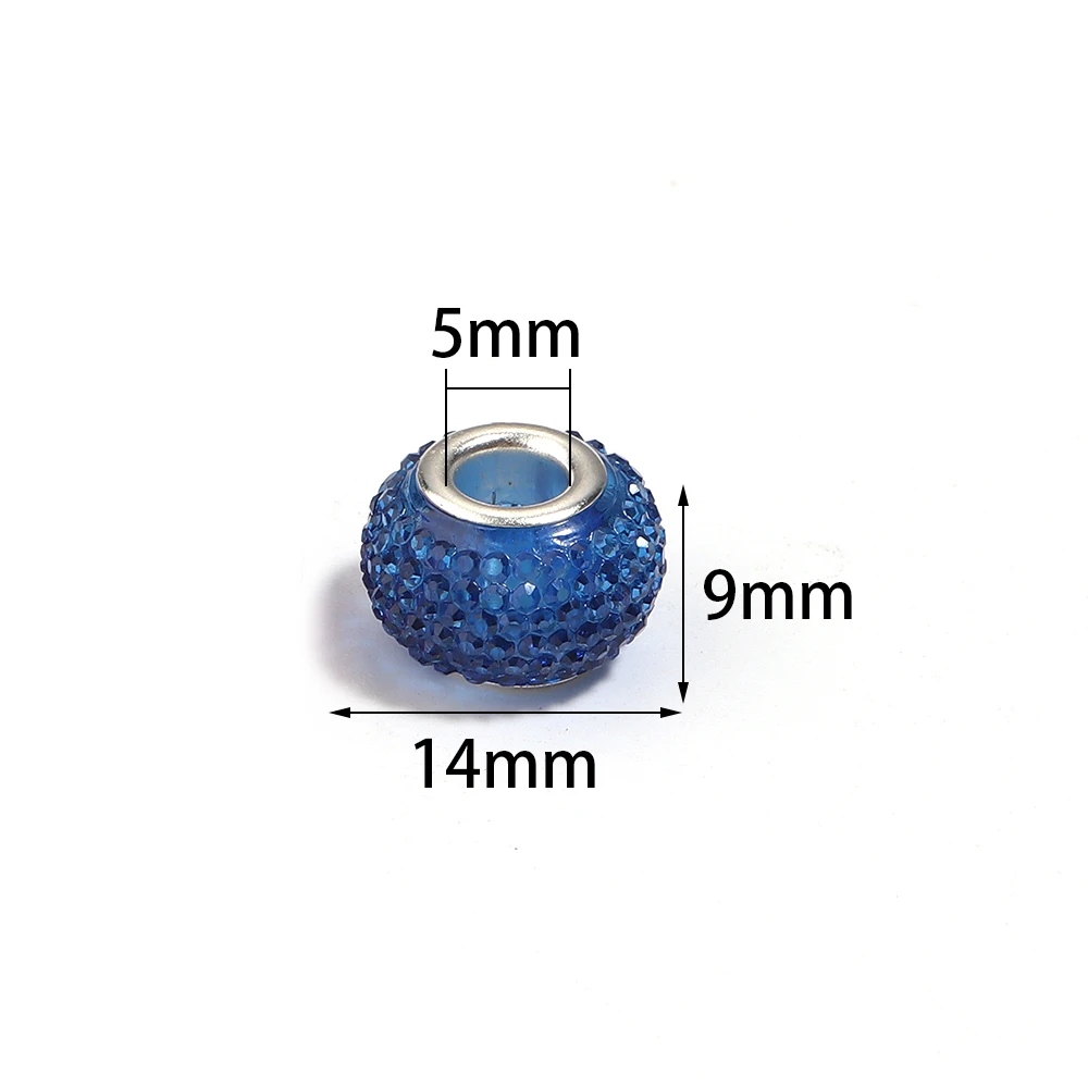 20 Stück/Los Harzperlen mit großem Loch, bunte, transparente lose Spacer-Perlen für Schmuckherstellung, DIY-Armbänder, Handyketten-Zubehör – Detail 1