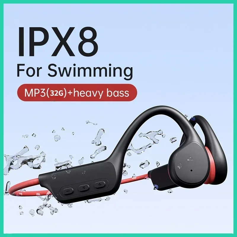 pro bone conduction headset 32G memory sports anti-drop black technology diving swimming waterproof headsets for aftershokz