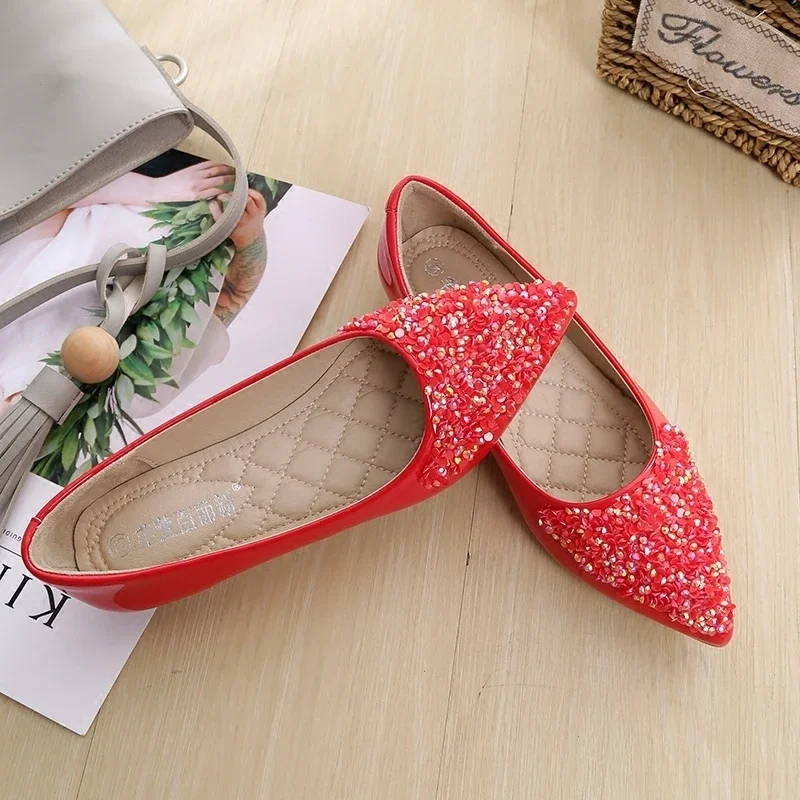 Shoes For Women Non Slip Low Heel Elegant Woman Flats Korean Style Beau Today Social Hot Trendy Price Wholesale 2024 Trend A