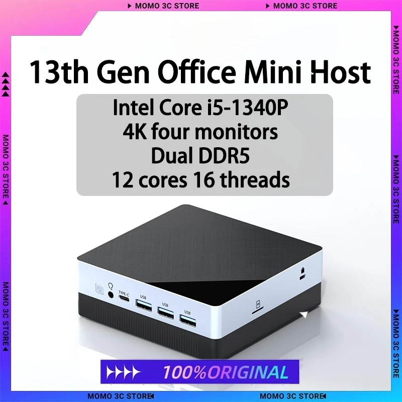 13th generation Core i5-1340P Mini Host Pc Ddr5 Wifi Office Small Host Stock Trading Multi screen Computer