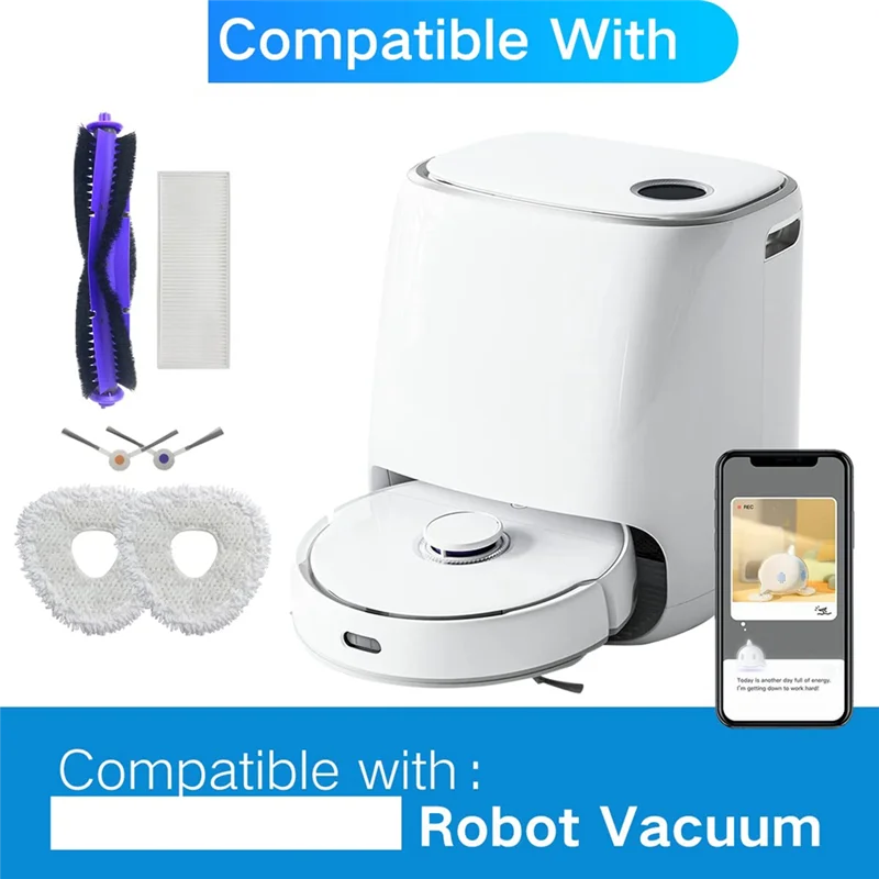 قطعة بديلة لملحقات المكنسة الكهربائية ، الفرشاة الرئيسية والجانبية ، فلتر HEPA ، متوافق مع Narwal Freo J3