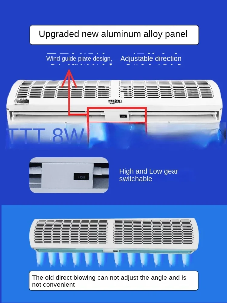 Portas de ar com Super Thinning Door Headers, 220V, para uso comercial, armazenamento a frio e supermercados, alta qualidade