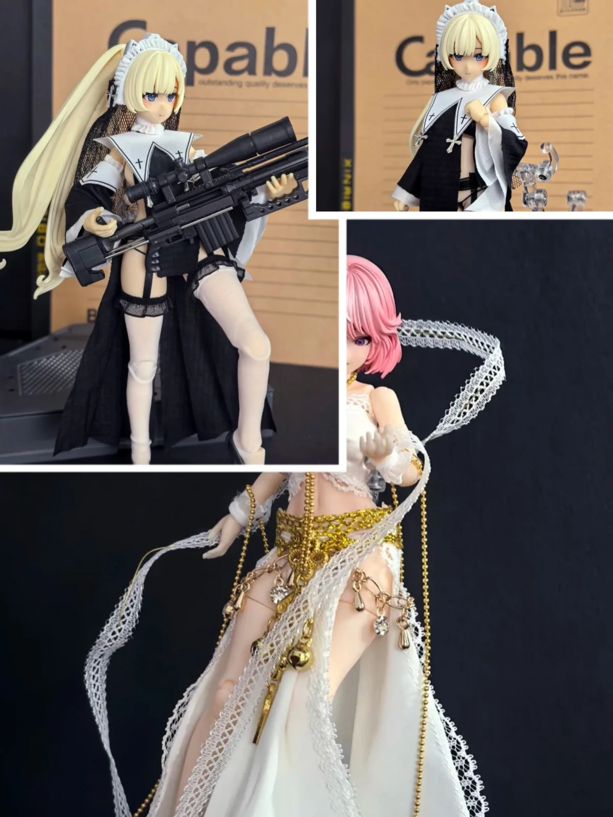 【Only Clothes】1/12 Scale Female Soldier Tube Top Slit Skirt Decorative Lace Ribbon Nun Uniform Bikini Fit 6''Action Figure Toys