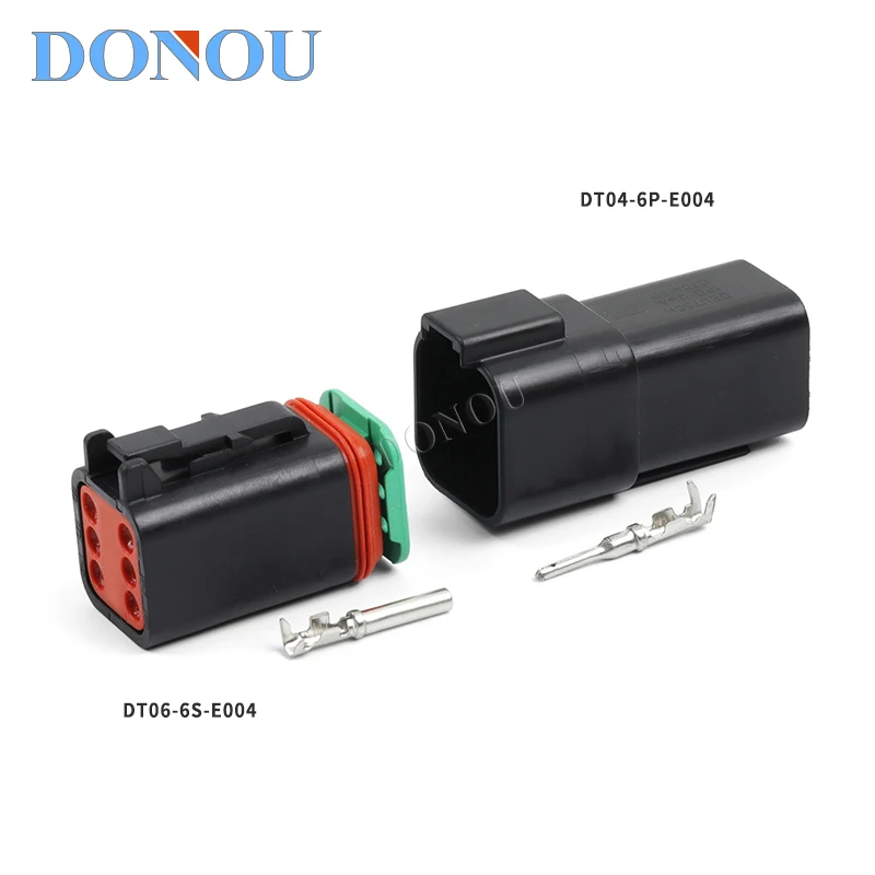

DT04-6P Automotive waterproof connector male/female butt plug Black engineering car connector DT06-6S-E004